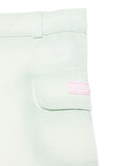 Minigonna denim per bambina Palm Angels Kids verde con passanti - Rubino Kids