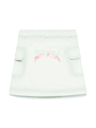 Minigonna denim per bambina Palm Angels Kids verde con passanti - Rubino Kids