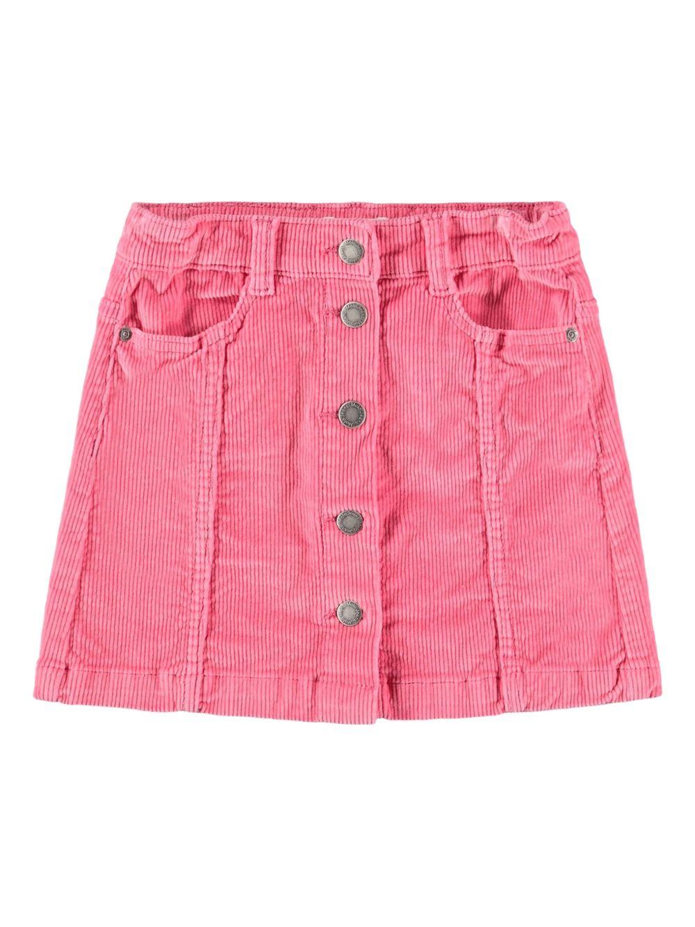 Minigonna per bambina Molo rosa con chiusura frontale con abbottonatura a pressione - Rubino Kids