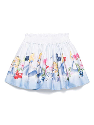 Minigonna per bambina Monnalisa Disney bianco con stampa