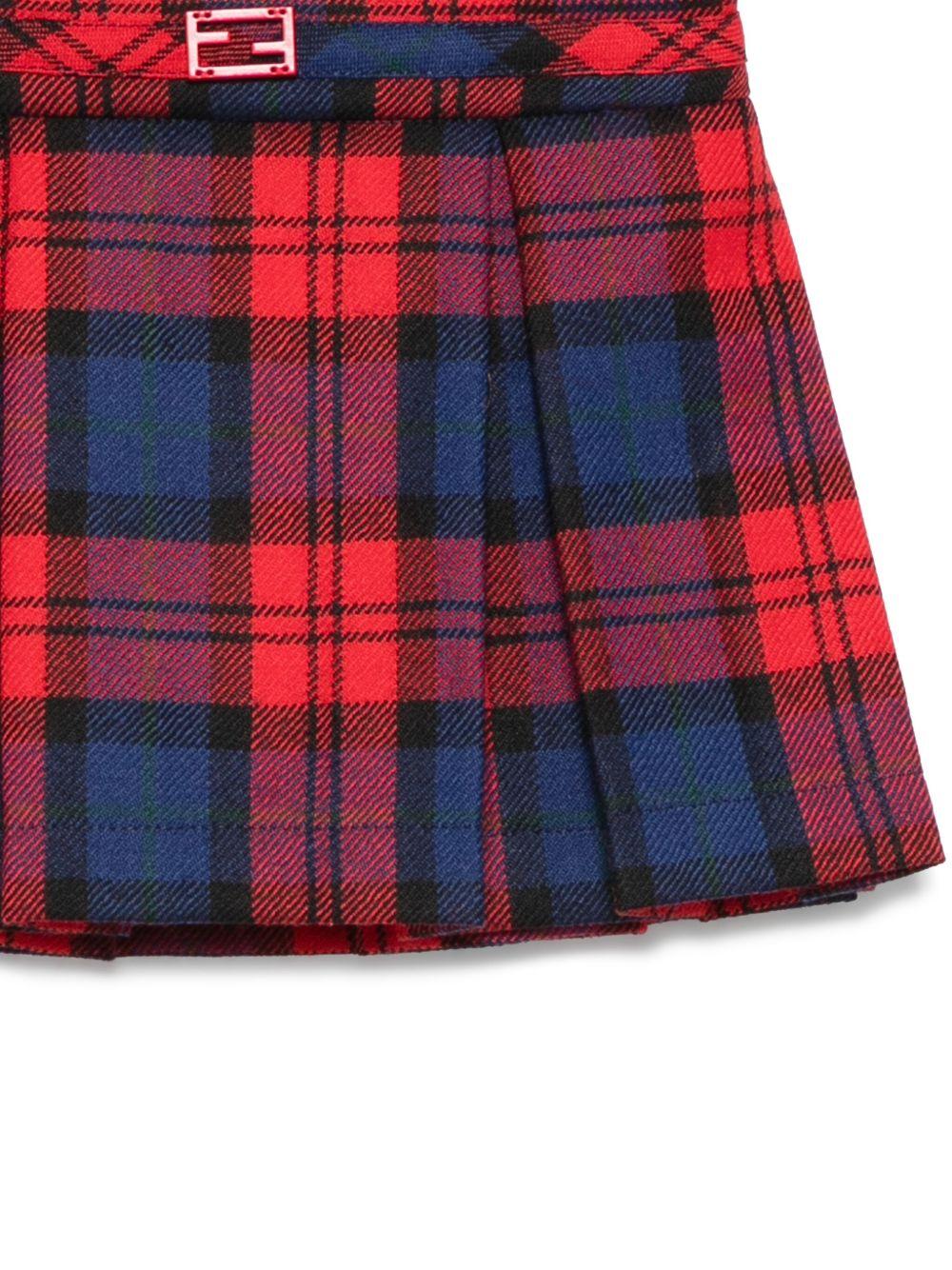 Minigonna per neonata Fendi Kids rosso con motivo a quadri - Rubino Kids