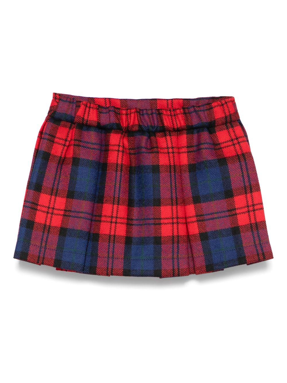Minigonna per neonata Fendi Kids rosso con motivo a quadri - Rubino Kids