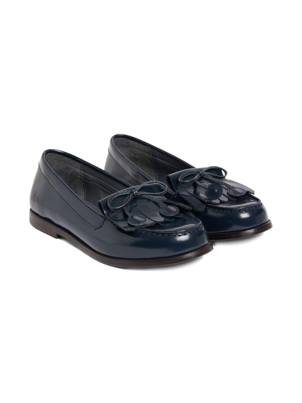 Mocassini per bambina Bonpoint Jazz blu con frange - Rubino Kids