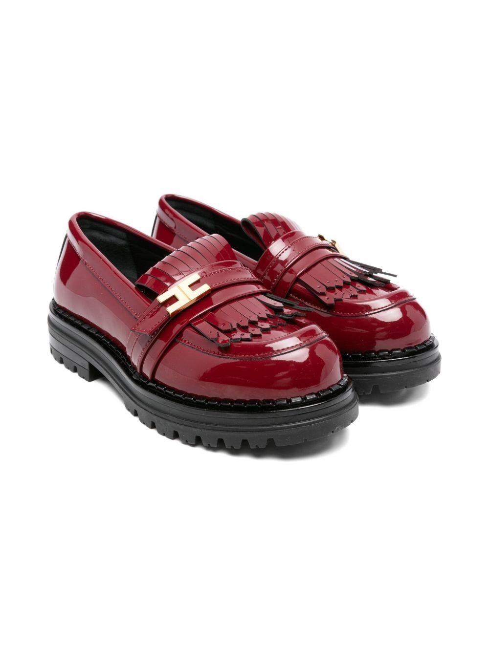 Mocassini per bambina Elisabetta Franchi La Mia Bambina rosso con dettagli con frange - Rubino Kids
