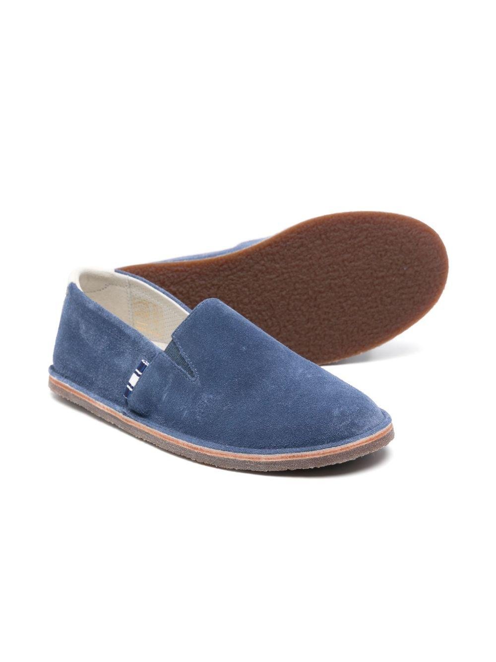 Mocassini per bambino Brunello Cucinelli Kids blu in pelle scamosciata - Rubino Kids