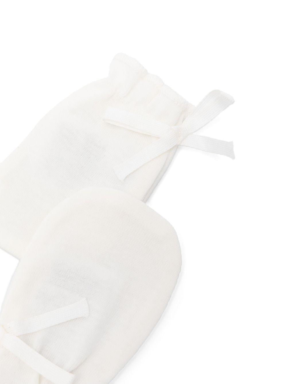 Muffole per neonati Bonpoint bianche con fiocco - Rubino Kids