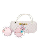 Occhiali da sole per bambina Monnalisa rosa con decorazione a fiori - Rubino Kids