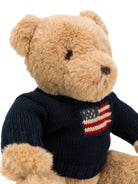 Orsetto Flag per bambini Polo Ralph Lauren Kids nero con logo intarsiato - Rubino Kids