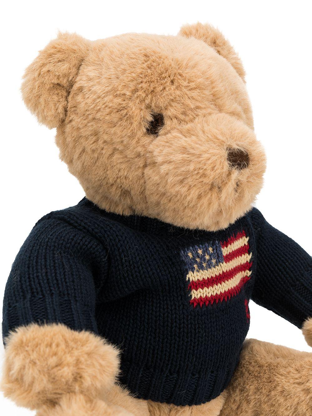 Orsetto Flag per bambini Polo Ralph Lauren Kids nero con logo intarsiato - Rubino Kids