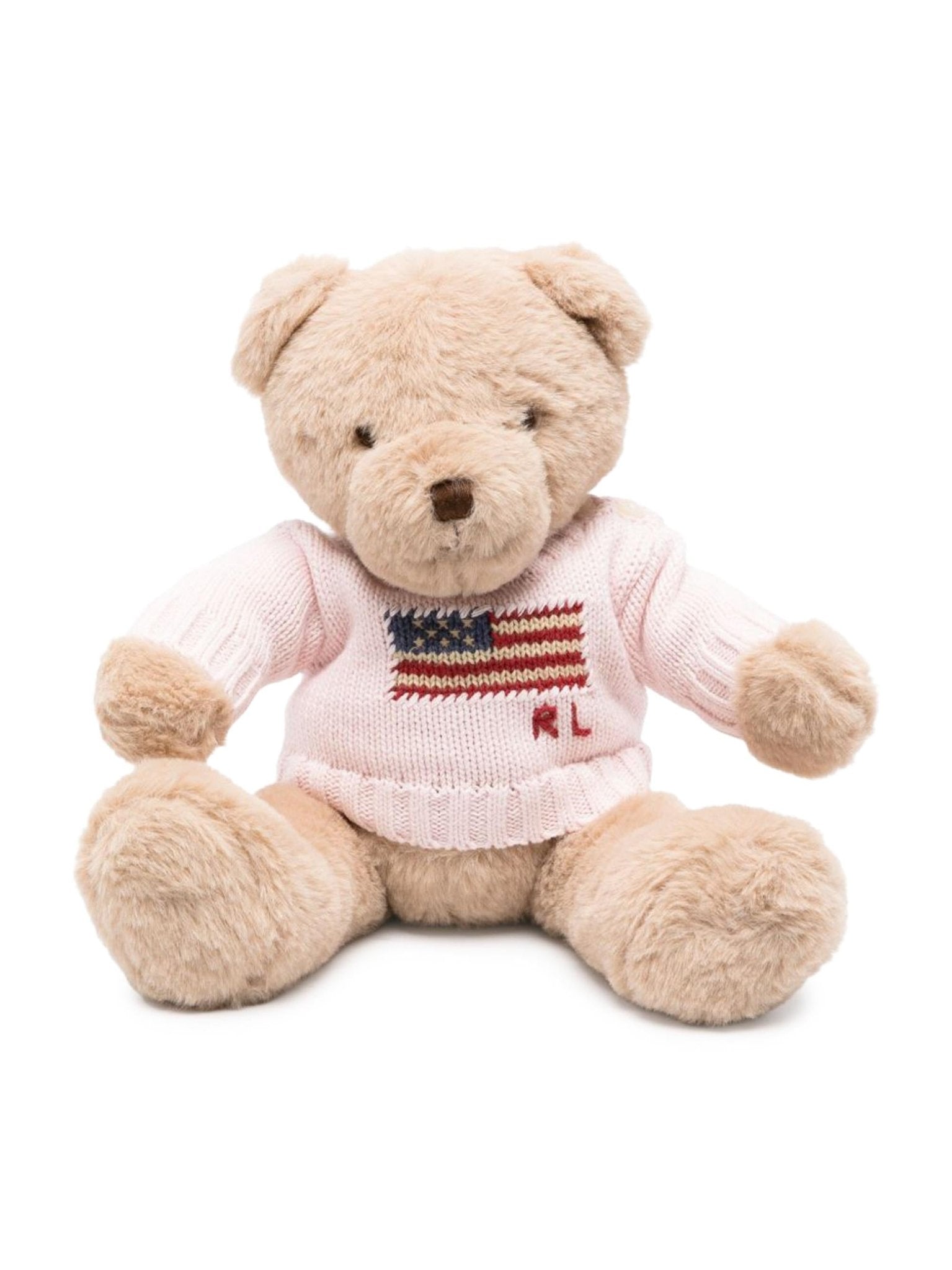 Orsetto Flag per bambini Polo Ralph Lauren Kids rosa con logo intarsiato - Rubino Kids