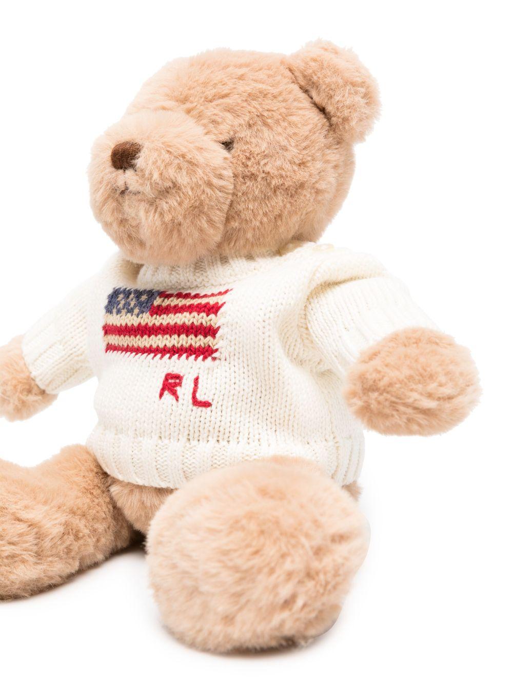 Orsetto Flag per neonati Polo Ralph Lauren Kids bianco con logo intarsiato - Rubino Kids