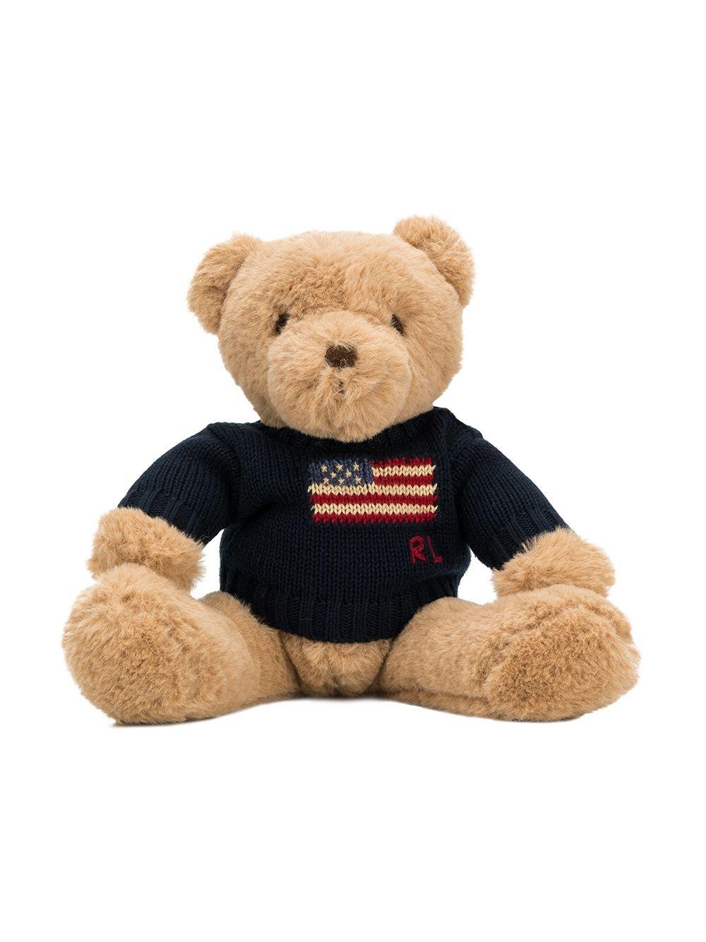 Orsetto Flag per neonati Polo Ralph Lauren Kids nero con logo intarsiato - Rubino Kids
