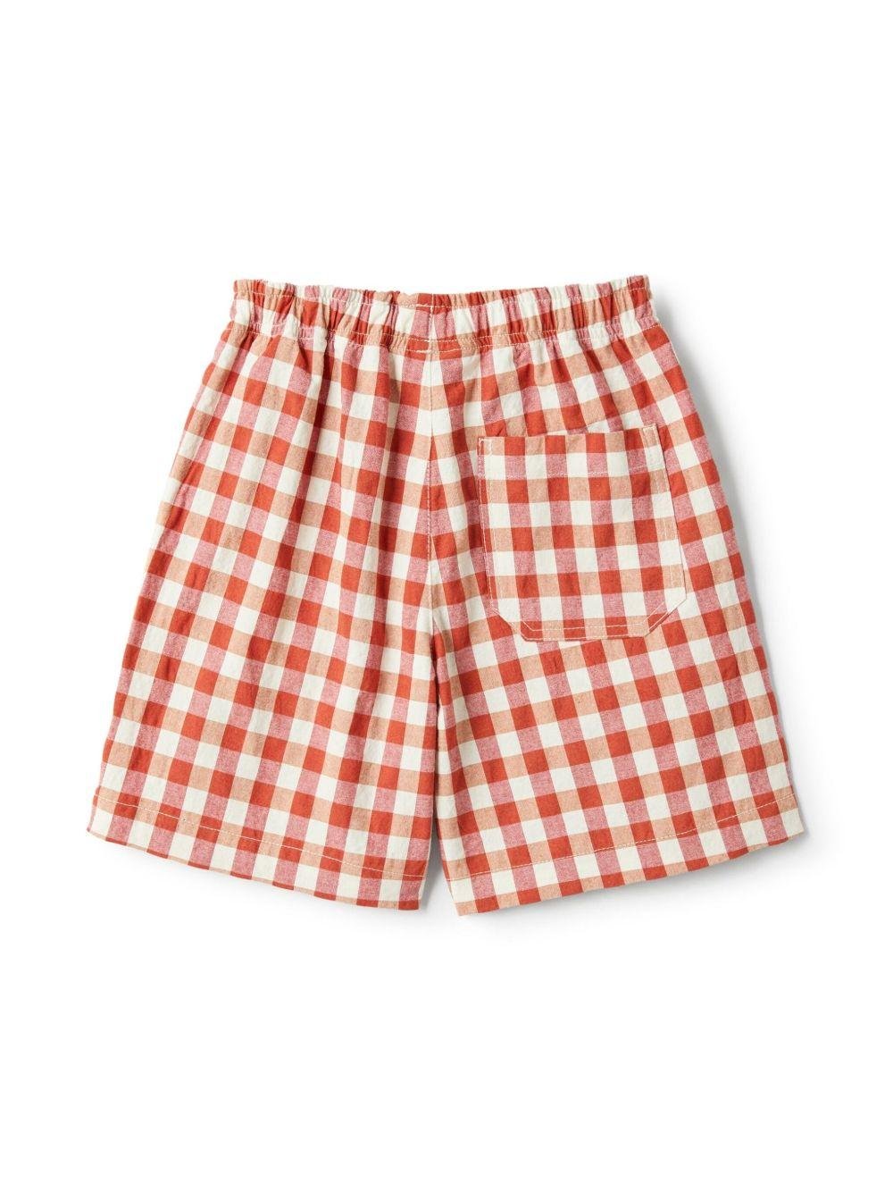 Pantaloncini a quadri per bambino Il Gufo rosso con spacchi tasca - Rubino Kids