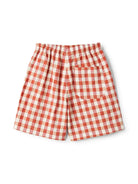 Pantaloncini a quadri per bambino Il Gufo rosso con spacchi tasca - Rubino Kids