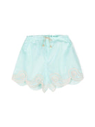 Pantaloncini di cotone ricamati per bambina ZIMMERMANN Kids azzurro con elastico in vita - Rubino Kids