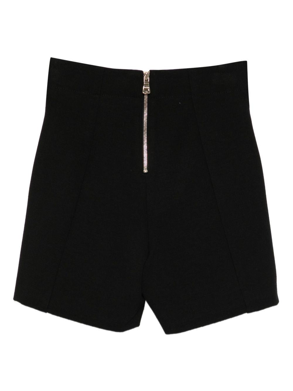 Pantaloncini per bambina Balmain Kids neri a vita alta con bottoni - Rubino Kids