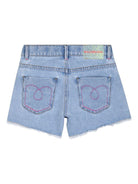 Pantaloncini per bambina BillieBlush blu con decorazioni in cristallo - Rubino Kids