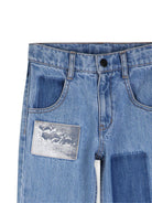 Pantalone per bambino The Marc Jacobs Kids blu orli arrotolati - Rubino Kids