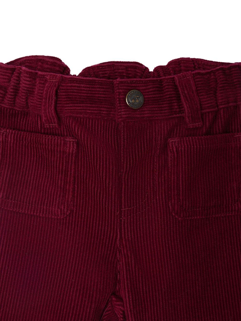 Pantaloni Bellino per neonata Bonpoint rossi con tasche applicate - Rubino Kids