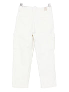 Pantaloni cargo per bambino Eleventy Kids bianchi con chiusura frontale con bottoni - Rubino Kids