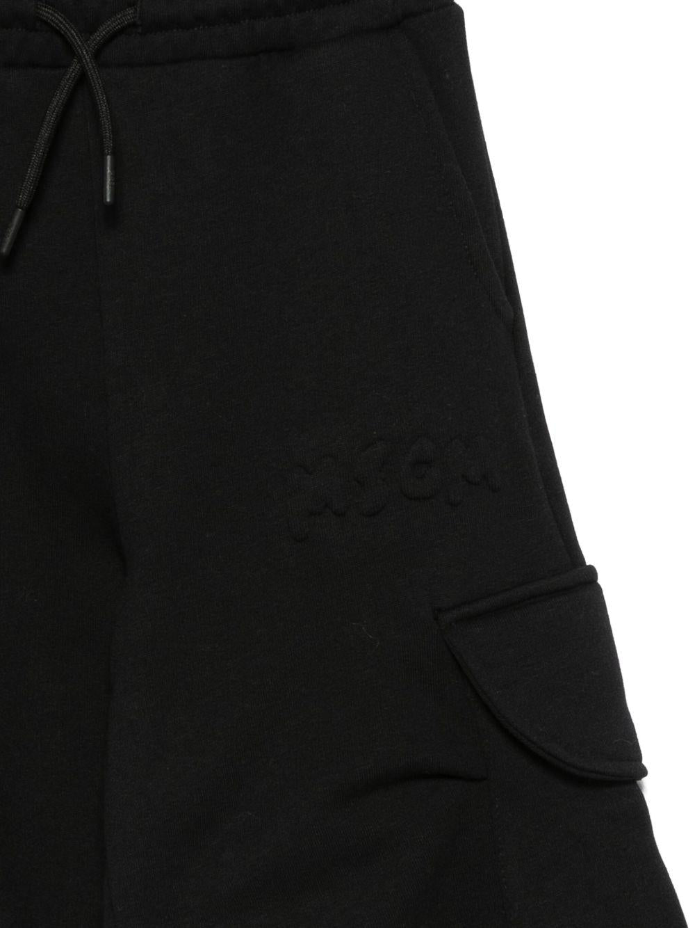 Pantaloni cargo per bambino MSGM Kids neri con coulisse - Rubino Kids