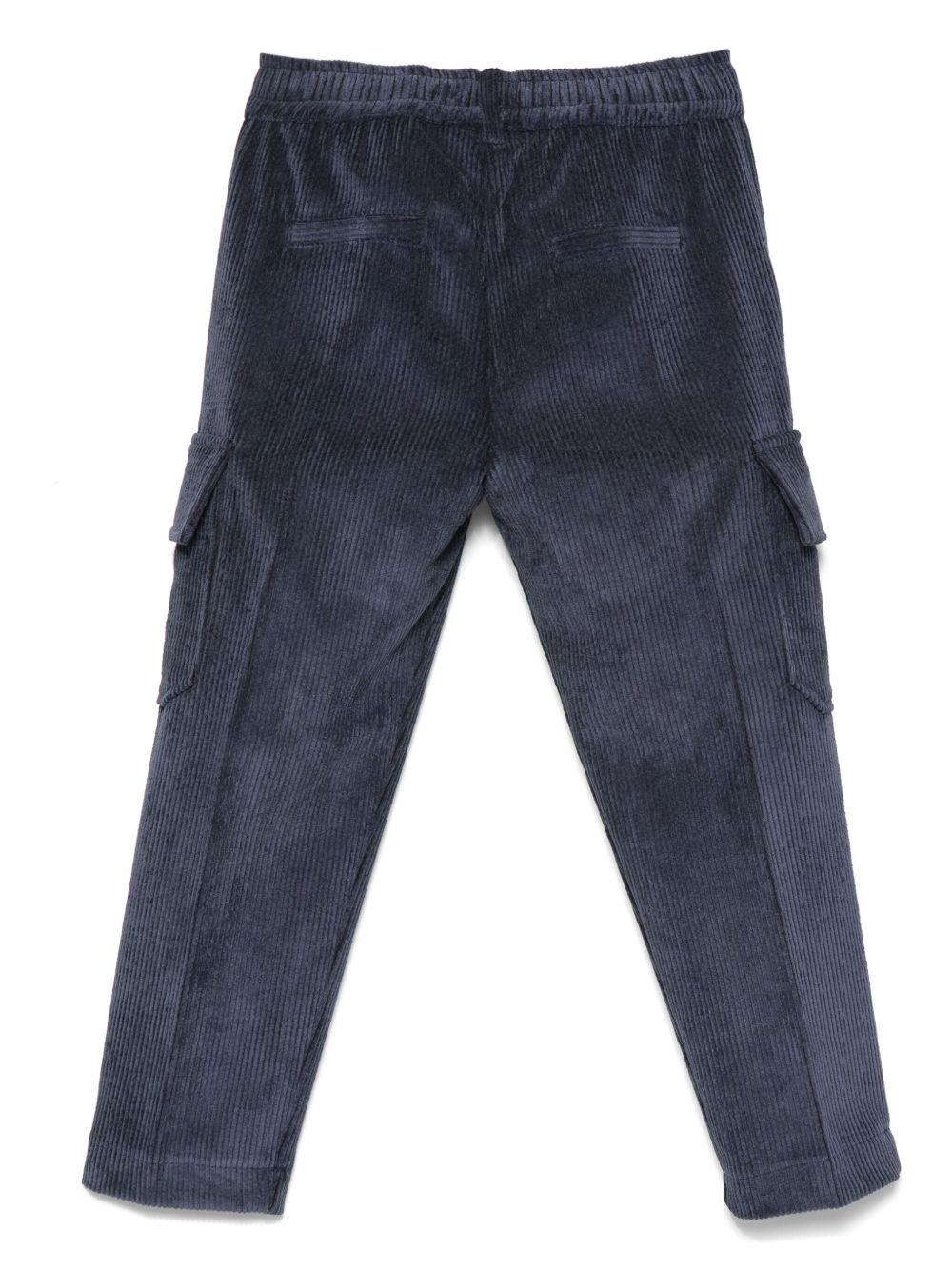 Pantaloni cargo per bambino Trussardi Junior blu in velluto a coste - Rubino Kids