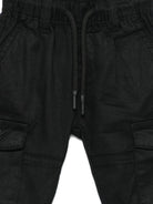 Pantaloni cargo per neonato John Richmond Junior neri con vita elasticizzata - Rubino Kids