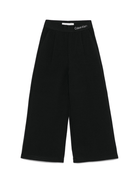 Pantaloni con banda logo per bambina Calvin Klein Kids nero con dettagli plissettati - Rubino Kids