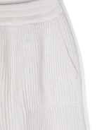 Pantaloni con fili metallici per bambina Brunello Cucinelli Kids beige con stile pull - on - Rubino Kids