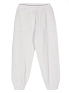 Pantaloni con fili metallici per bambina Brunello Cucinelli Kids beige con stile pull - on - Rubino Kids