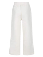 Pantaloni con logo ricamato per bambina MSGM Kids bianco con elastico in vita - Rubino Kids