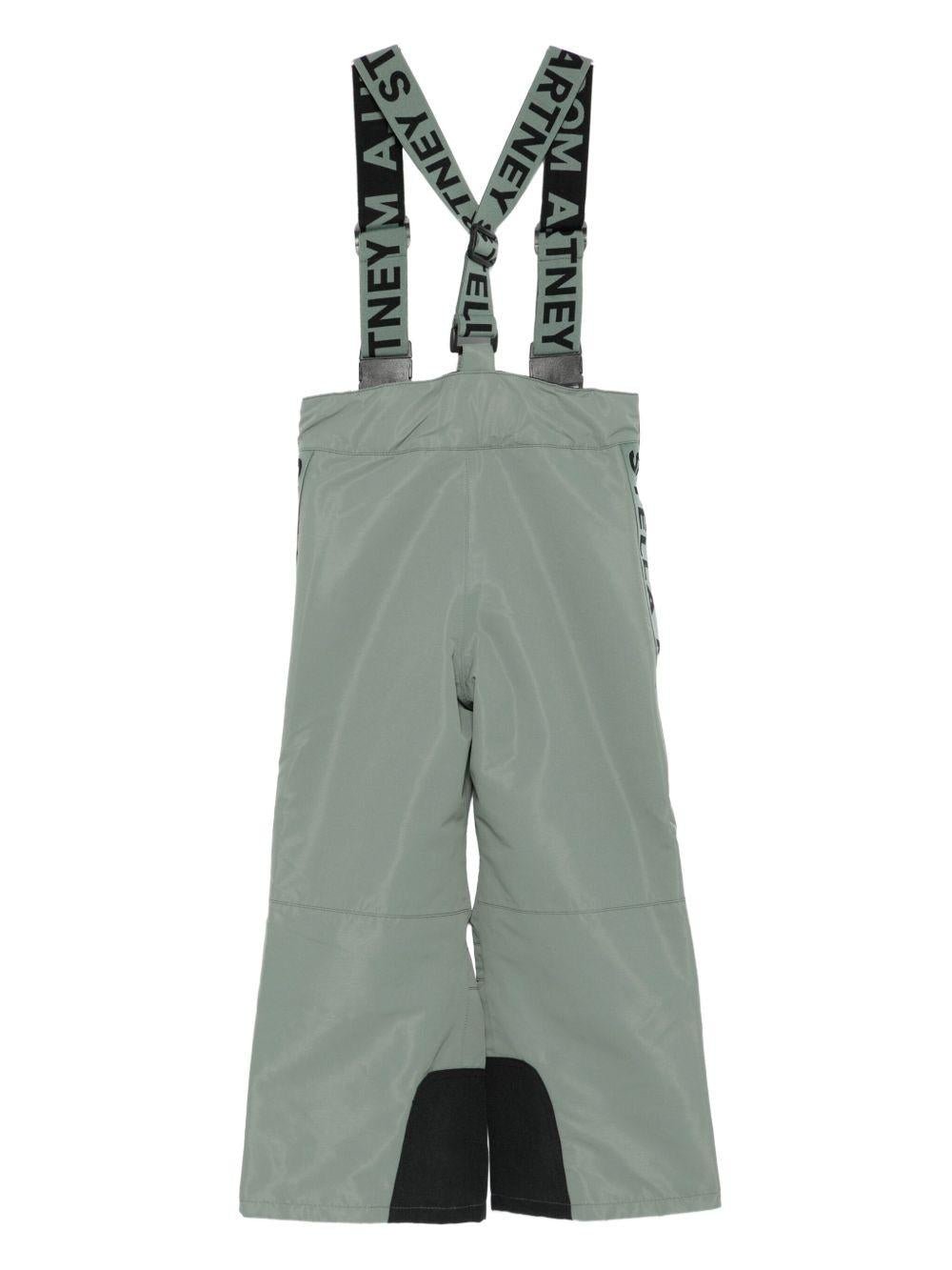 Pantaloni da sci per bambino Stella McCartney Kids verdi con cinturini regolabili - Rubino Kids