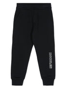 Pantaloni da tuta con stampa logo per bambino Moncler Enfant blu con toppa - Rubino Kids