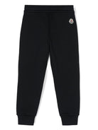 Pantaloni da tuta con stampa logo per bambino Moncler Enfant blu con toppa - Rubino Kids
