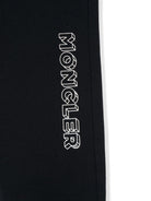 Pantaloni da tuta con stampa logo per bambino Moncler Enfant blu con toppa - Rubino Kids