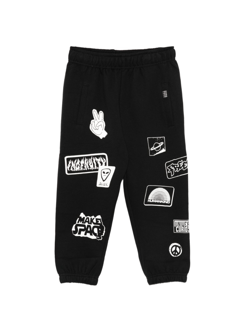 Pantaloni da tuta per bambino Molo nero con stampa Allen - Rubino Kids