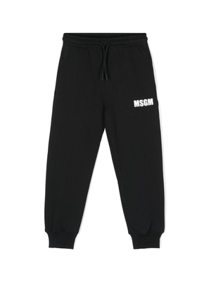 Pantaloni da tuta per bambino MSGM Kids nero con stampa logo