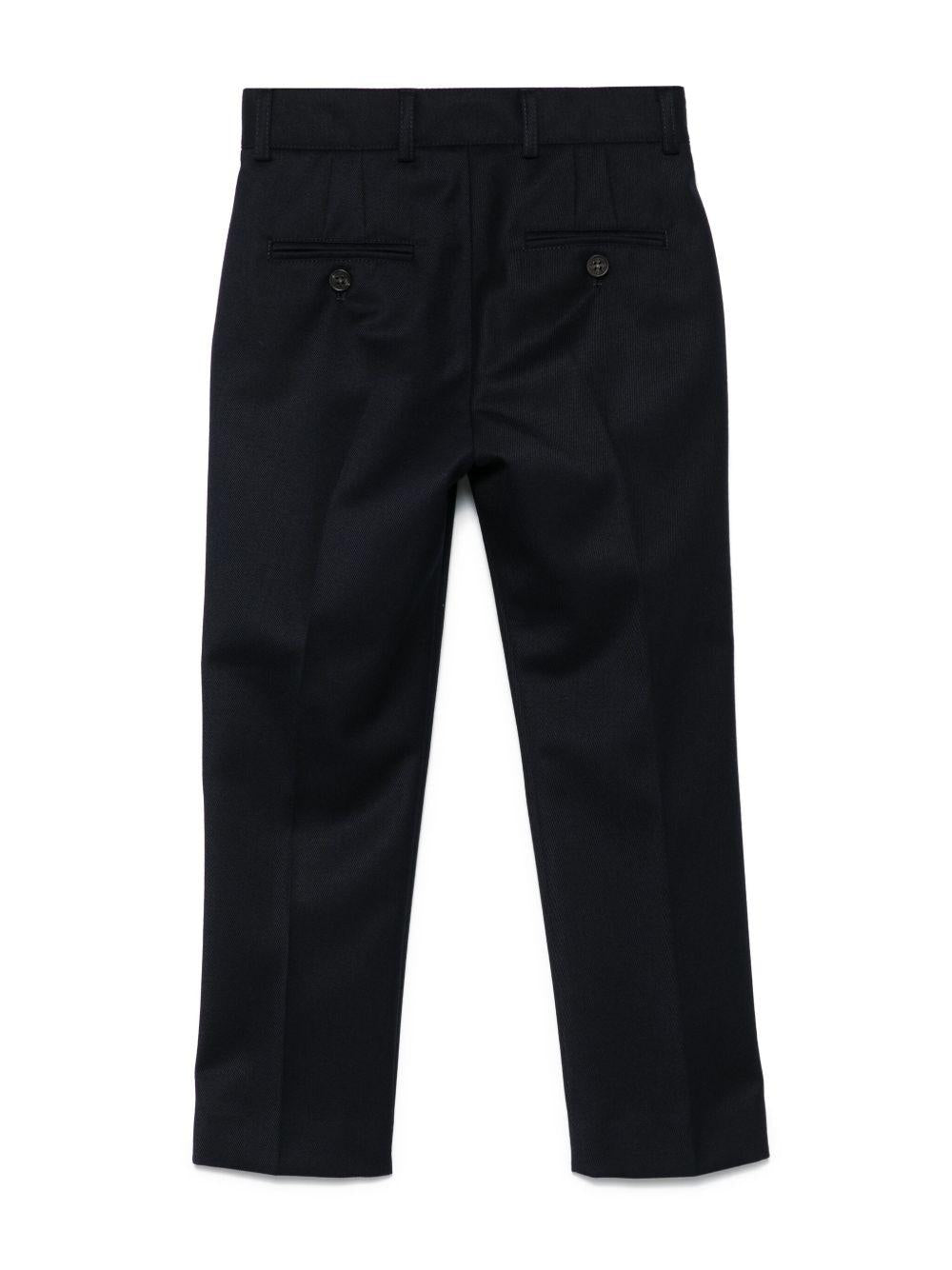 Pantaloni dritti per bambino Golden Goose Kids blu con passanti - Rubino Kids