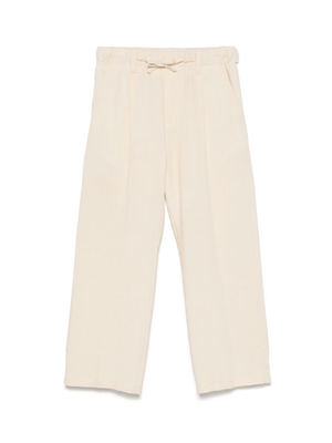 Pantaloni dritti per bambino Paolo Pecora Kids beige con coulisse