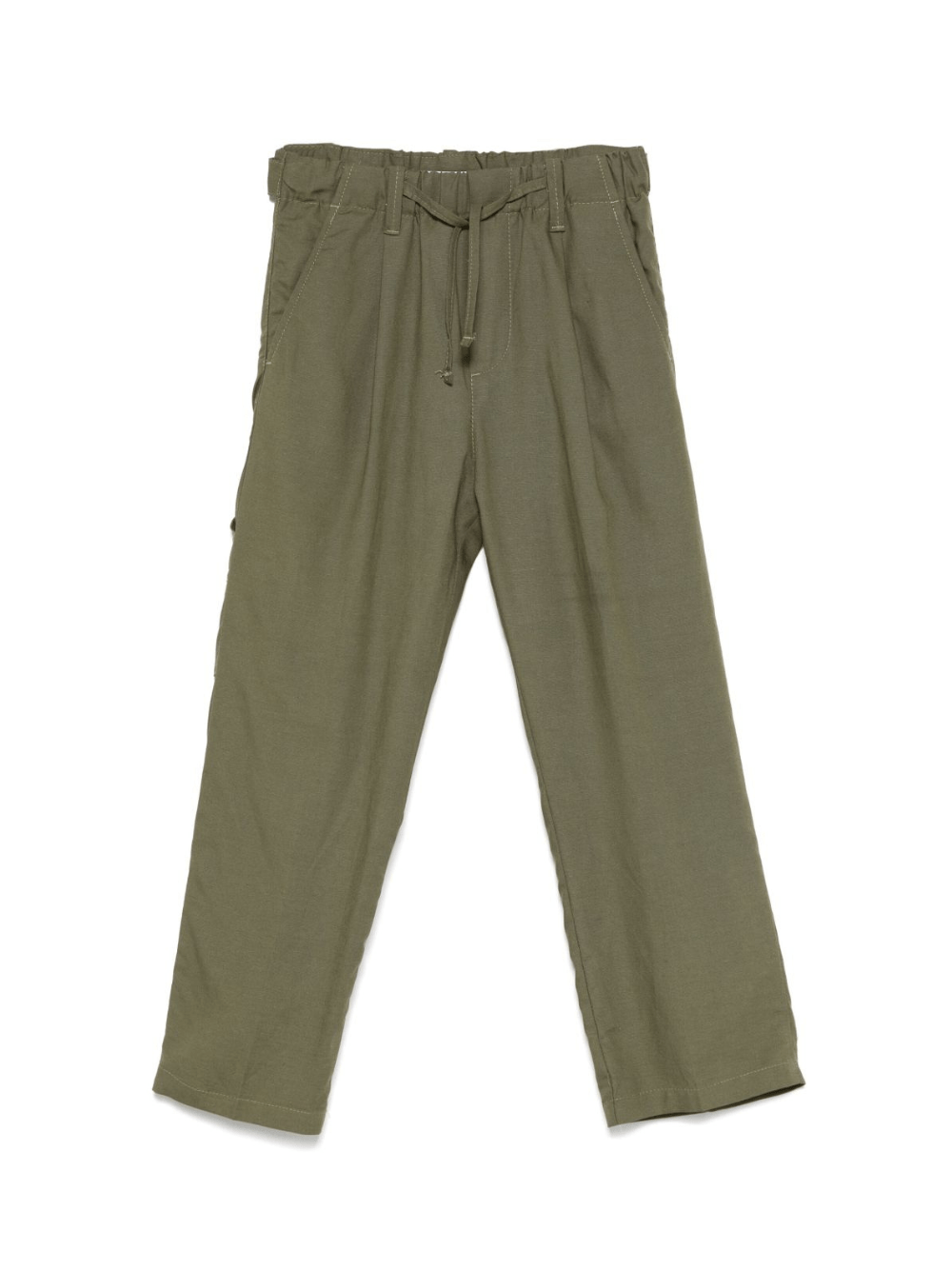 Pantaloni dritti per bambino Paolo Pecora Kids verde con coulisse - Rubino Kids