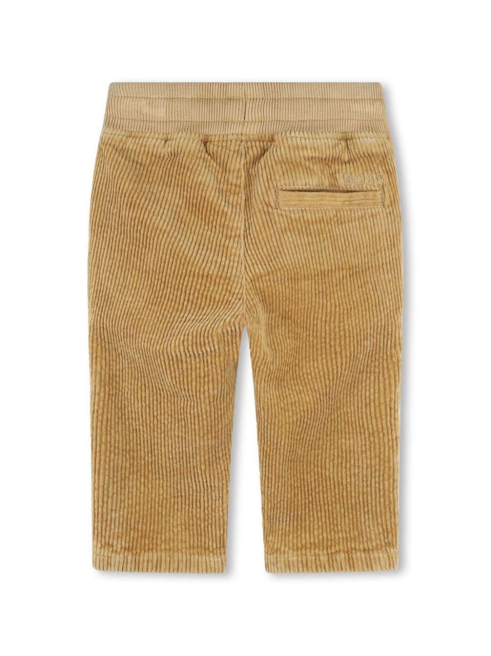 Pantaloni dritti per neonato BOSS Kidswear beige con velluto - Rubino Kids