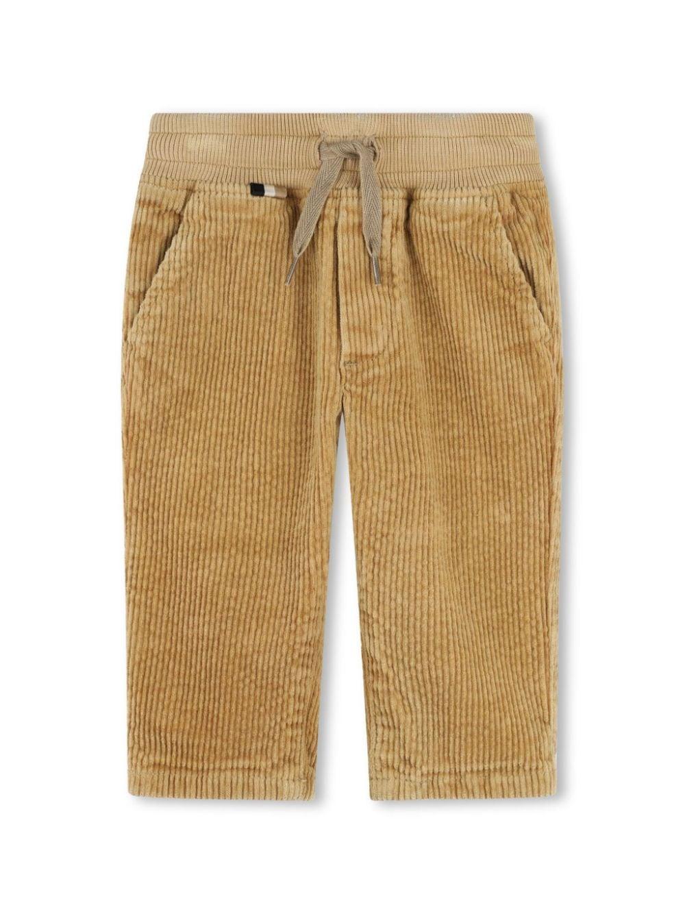Pantaloni dritti per neonato BOSS Kidswear beige con velluto - Rubino Kids