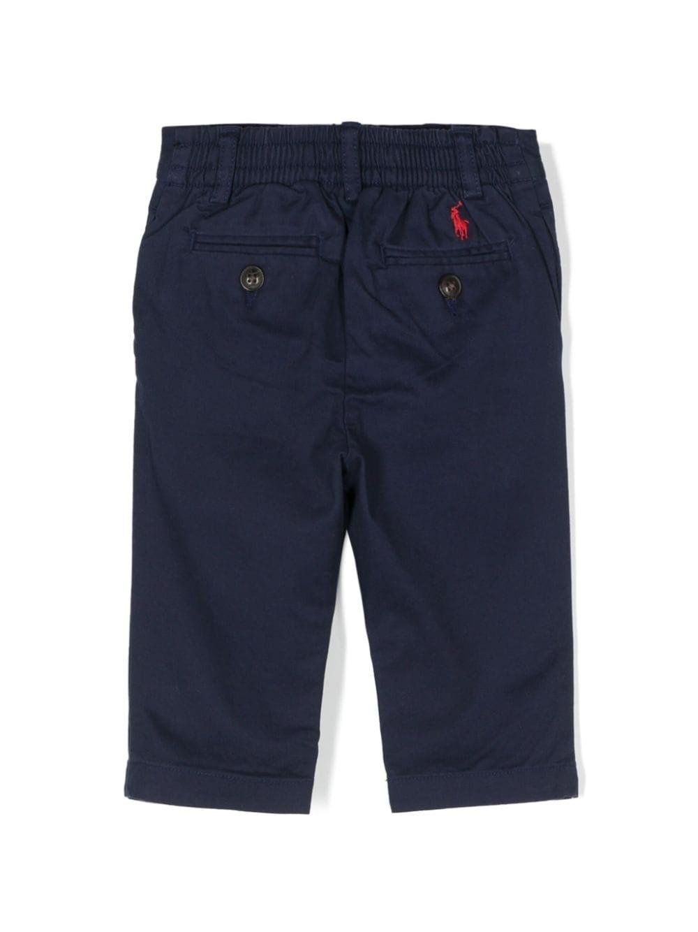 Pantaloni dritti Polo Pony per neonato Ralph Lauren Kids blu con taglio dritto - Rubino Kids