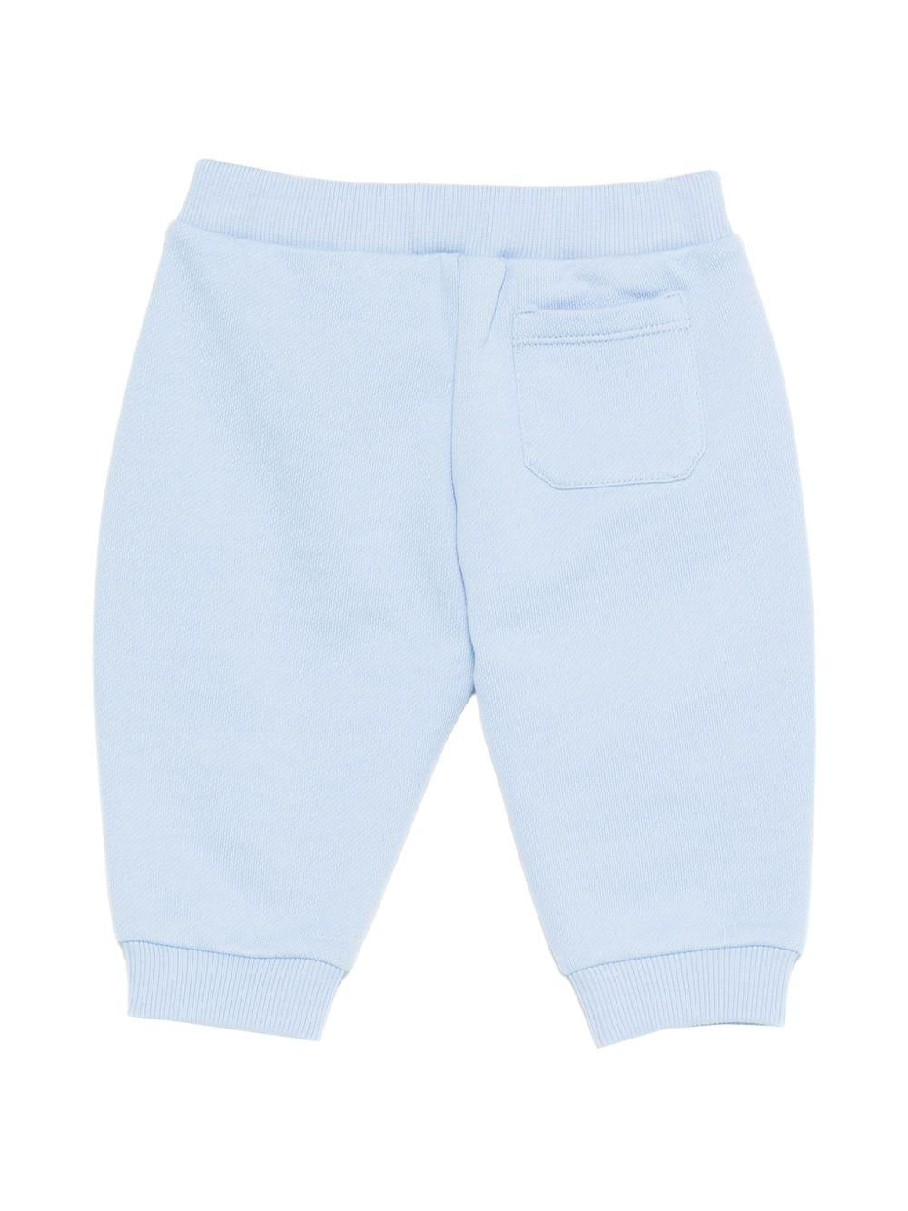 Pantaloni per bambina Balmain Kids azzurro con stampa logo - Rubino Kids