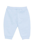 Pantaloni per bambina Balmain Kids azzurro con stampa logo - Rubino Kids