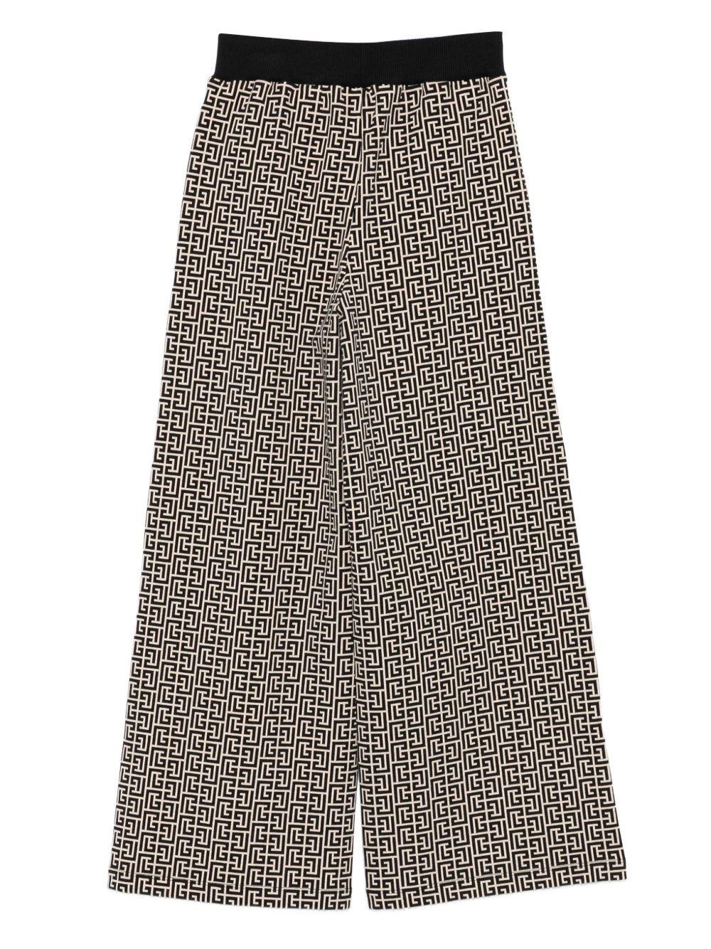 Pantaloni per bambina Balmain Kids multicolore con monogramma - Rubino Kids