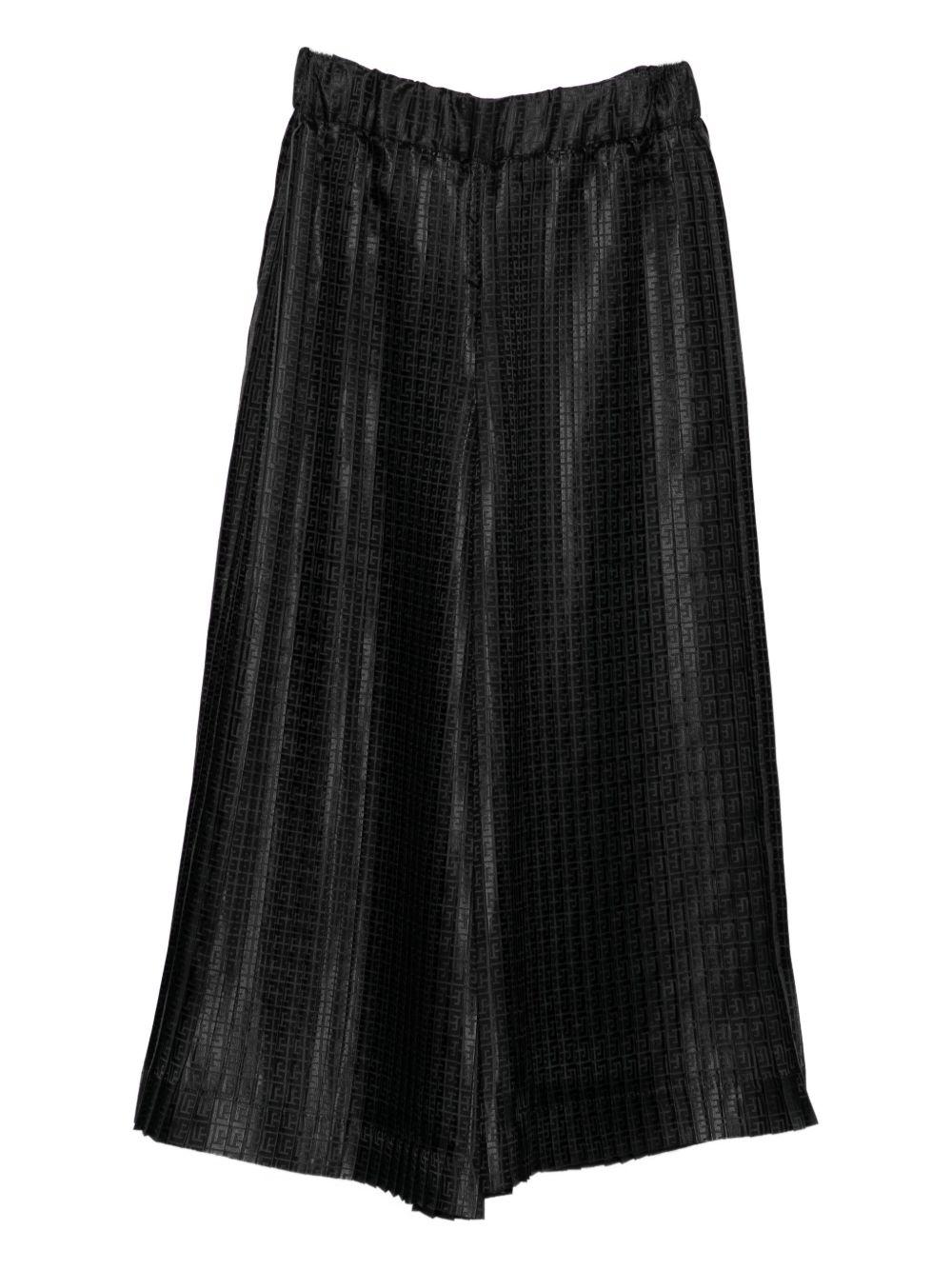 Pantaloni per bambina Balmain Kids neri con monogramma - Rubino Kids