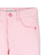 Pantaloni per bambina Billieblush rosa con tasche in paillettes - Rubino Kids