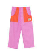 Pantaloni per bambina Bobo Choses rosa con design color - block - Rubino Kids