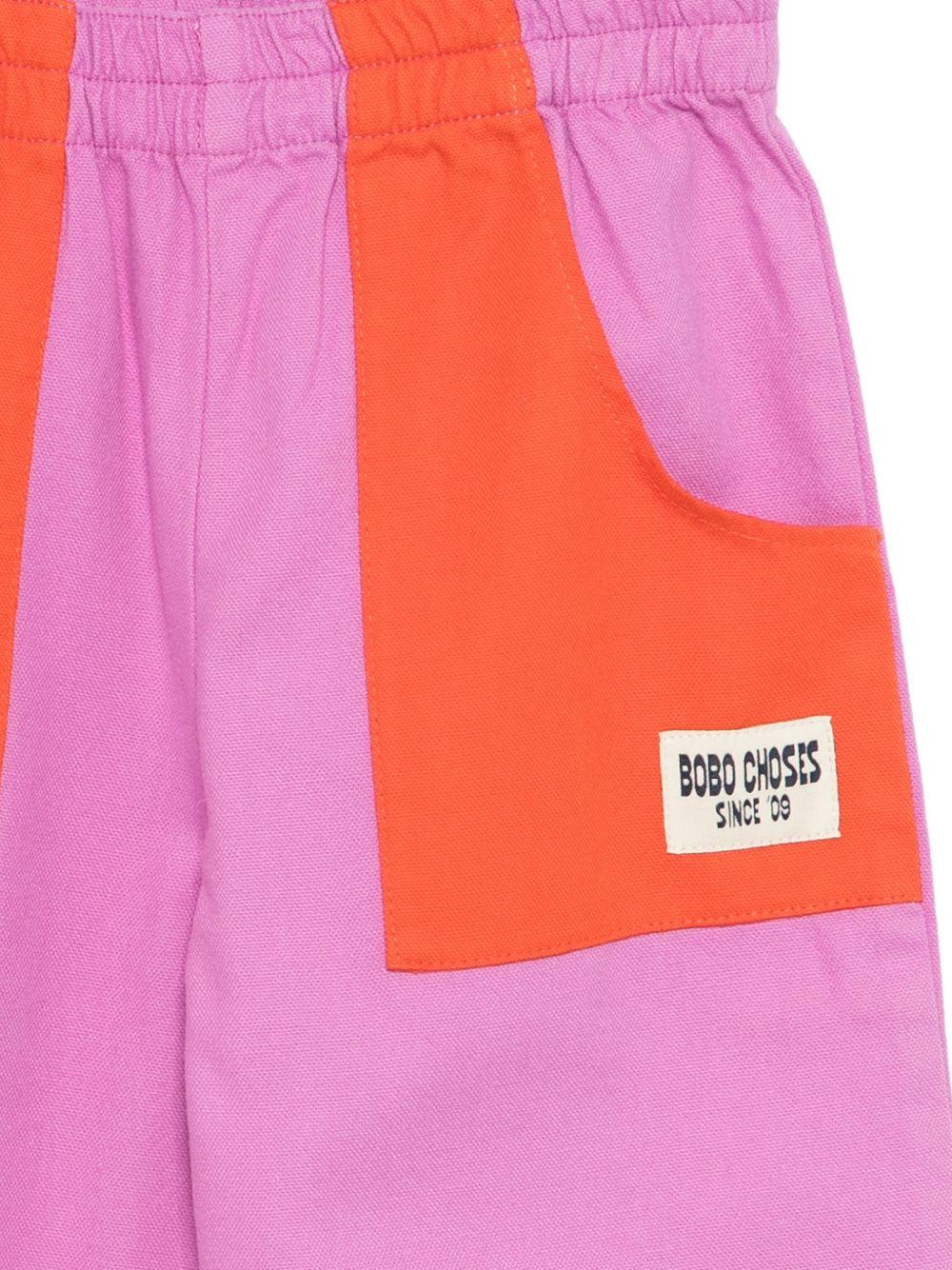 Pantaloni per bambina Bobo Choses rosa con design color - block - Rubino Kids